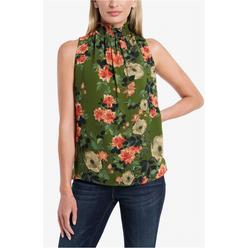 Vince Camuto Womens Floral Sleeveless Blouse Top