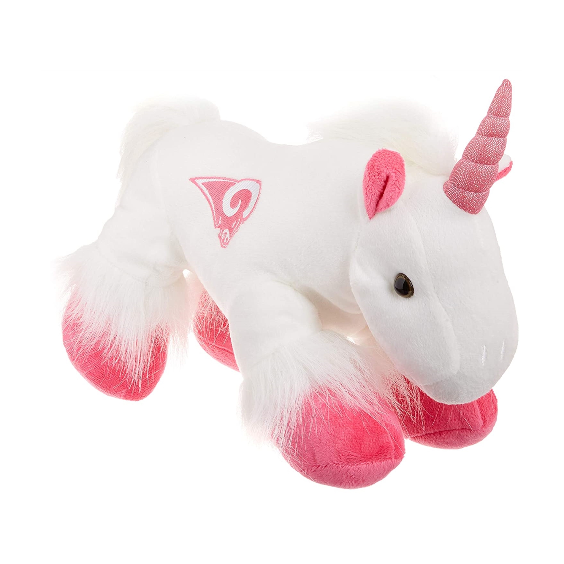 Forever Collectibles Unisex LA Rams Unicorn Stuffed Plush Toy Souvenir, White,