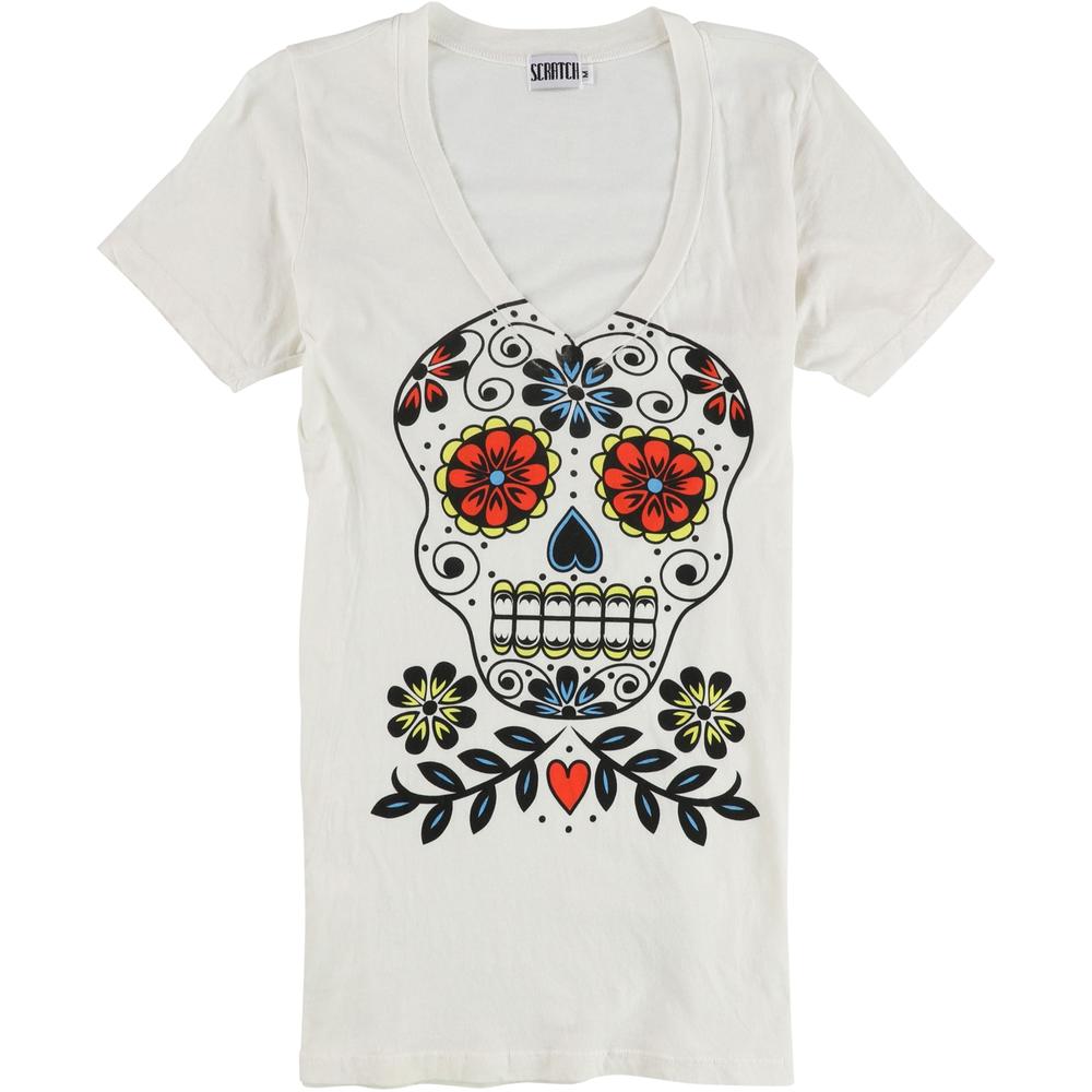 Scratch Womens Skull Graphic T-Shirt