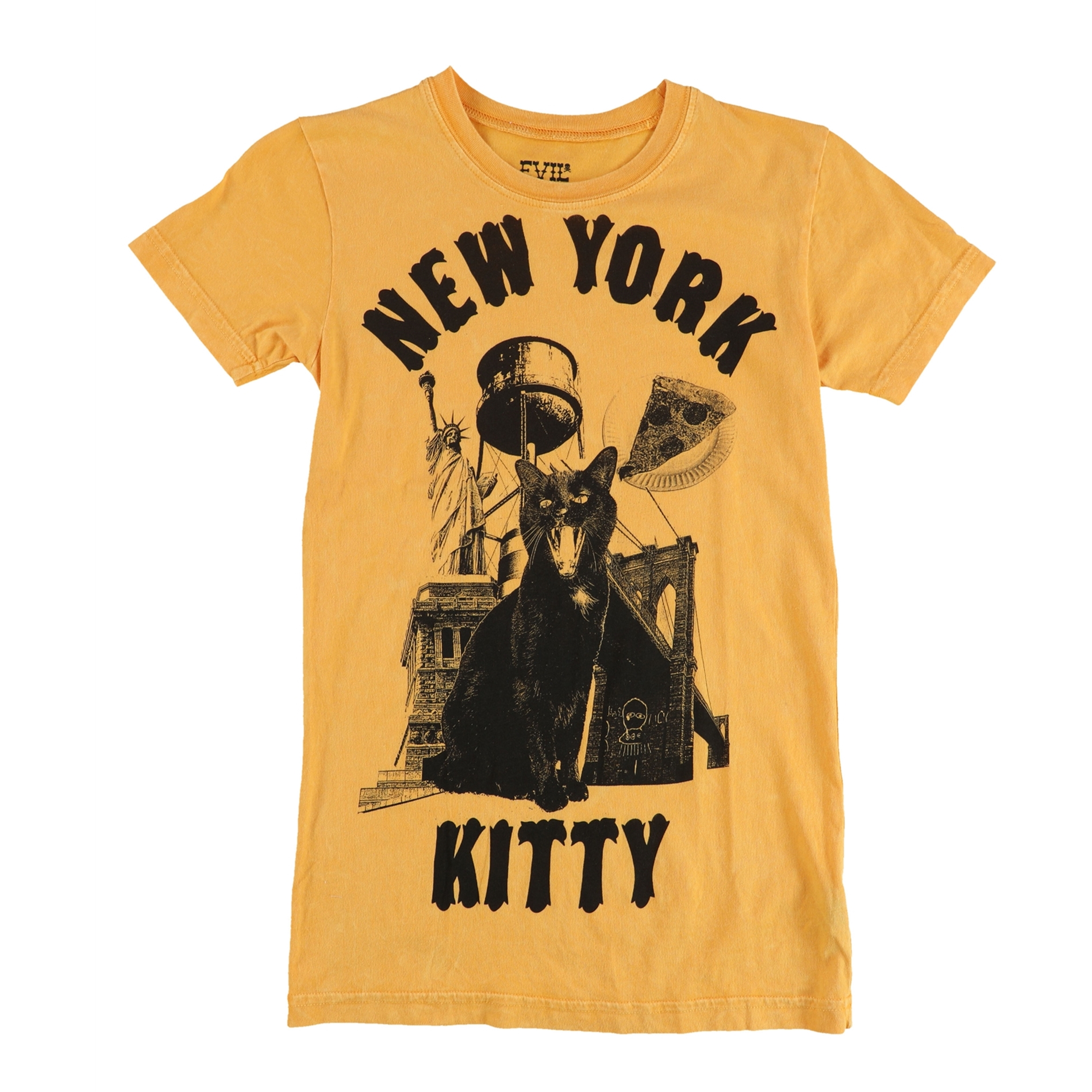 Evil Genius Womens New York Kitty Graphic T-Shirt