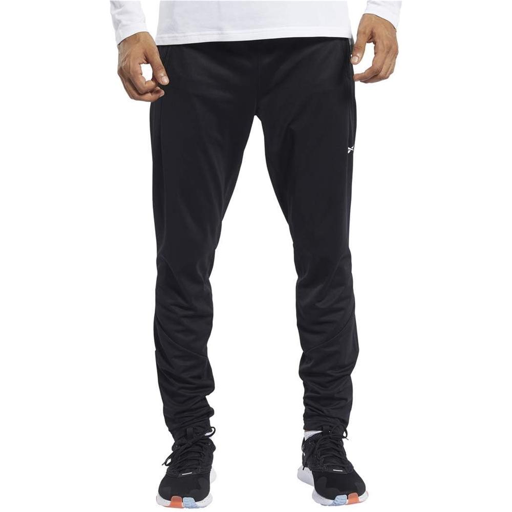 Reebok Mens Solid Knit Athletic Track Pants