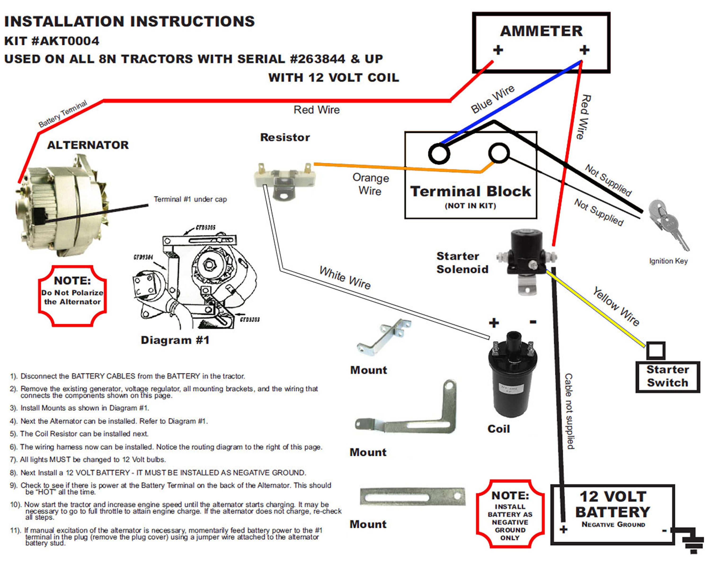 Rareelectrical New Generator Alternator Conversion Kit Compatible With Ford Late Model 8n Tractors Akt0004 Rareelectrical New Generator Alternator Conversion Kit Compatible With Ford Late Model 8n Tractors Akt0004