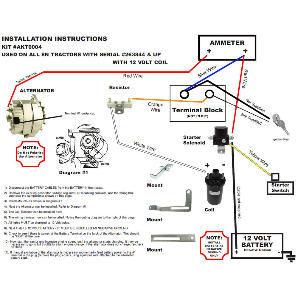 Rareelectrical New Generator Alternator Conversion Kit Compatible With Ford Late Model 8n Tractors Akt0004 Rareelectrical New Generator Alternator Conversion Kit Compatible With Ford Late Model 8n Tractors Akt0004