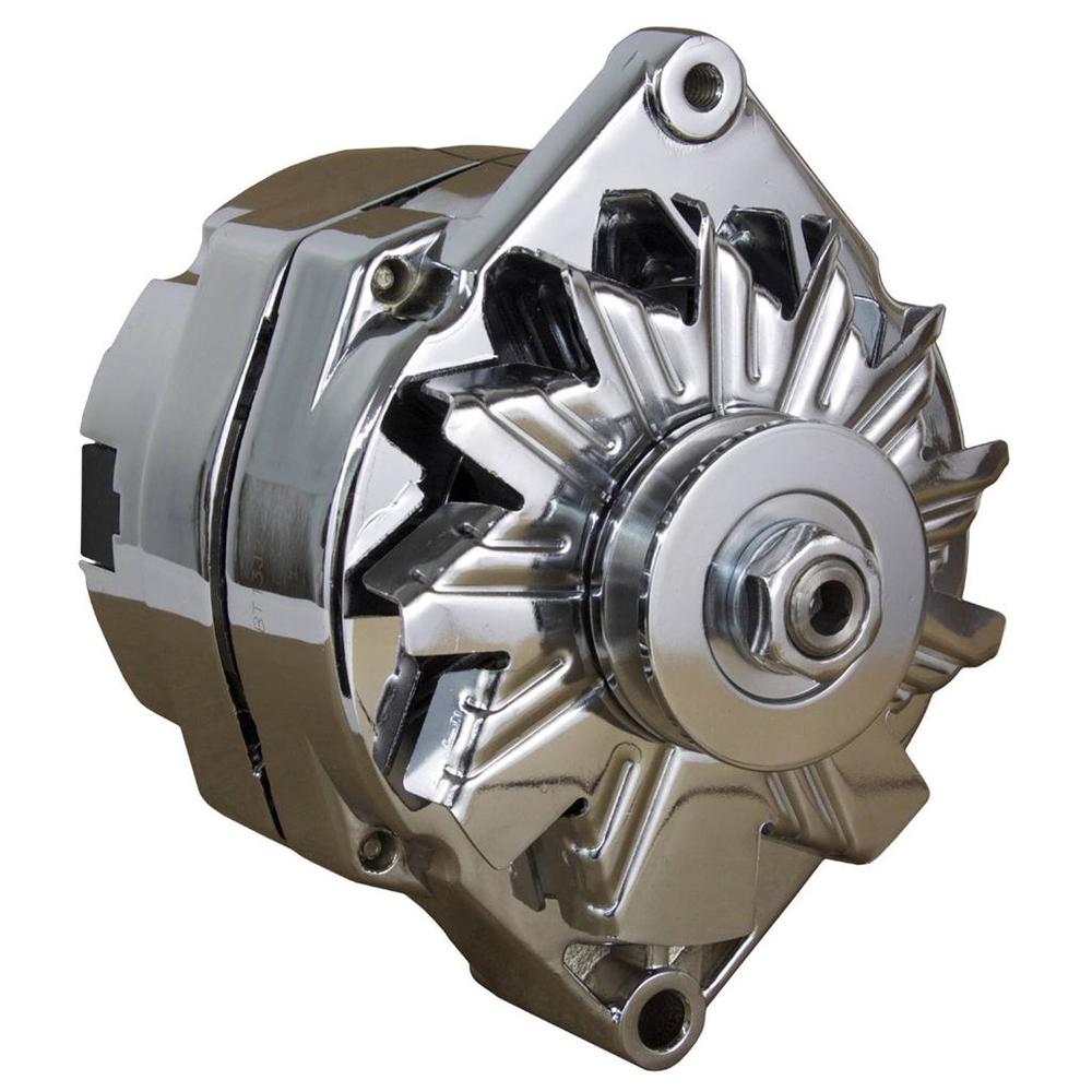 Rareelectrical 110A CHROME STREET ROD GM HIGH OUTPUT ALTERNATOR COMPATIBLE WITH 1-ONE WIRE SELF EXCITING ENERGIZING