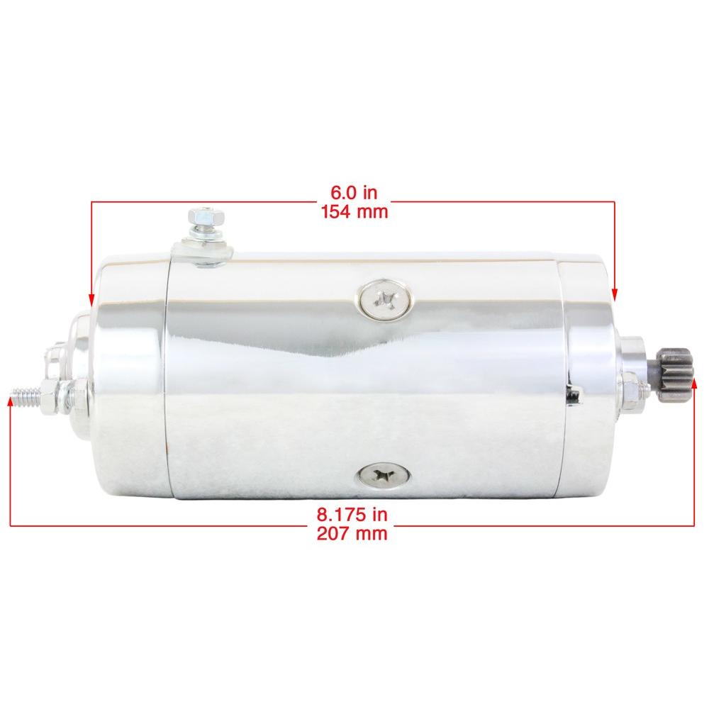 Rareelectrical NEW RARELECTRICAL HIGH TORQUE CHROME STARTER COMPATIBLE WITH HARLEY FLH ELECTRA GLIDE ANNIV CLASSIC 3145866A 31458-66A 3145866A