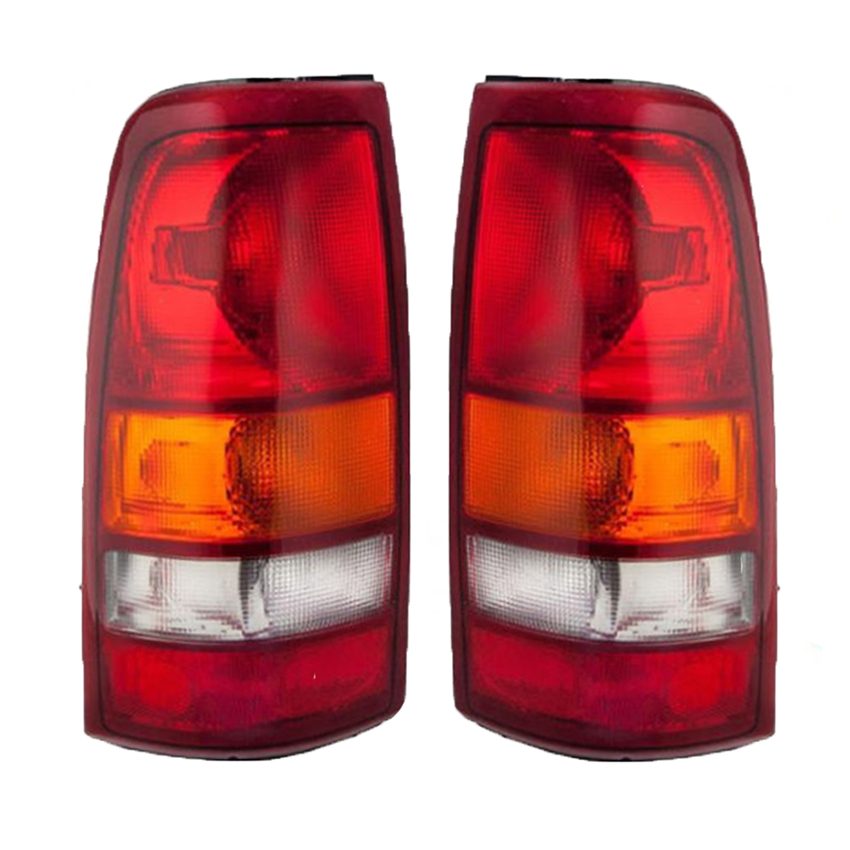 Rareelectrical NEW TAIL LIGHT PAIR COMPATIBLE WITH CHEVROLET SILVERADO 2500 1500 FLEETSIDE 99-02 GM2800173 GM2801173 15198460 15198453