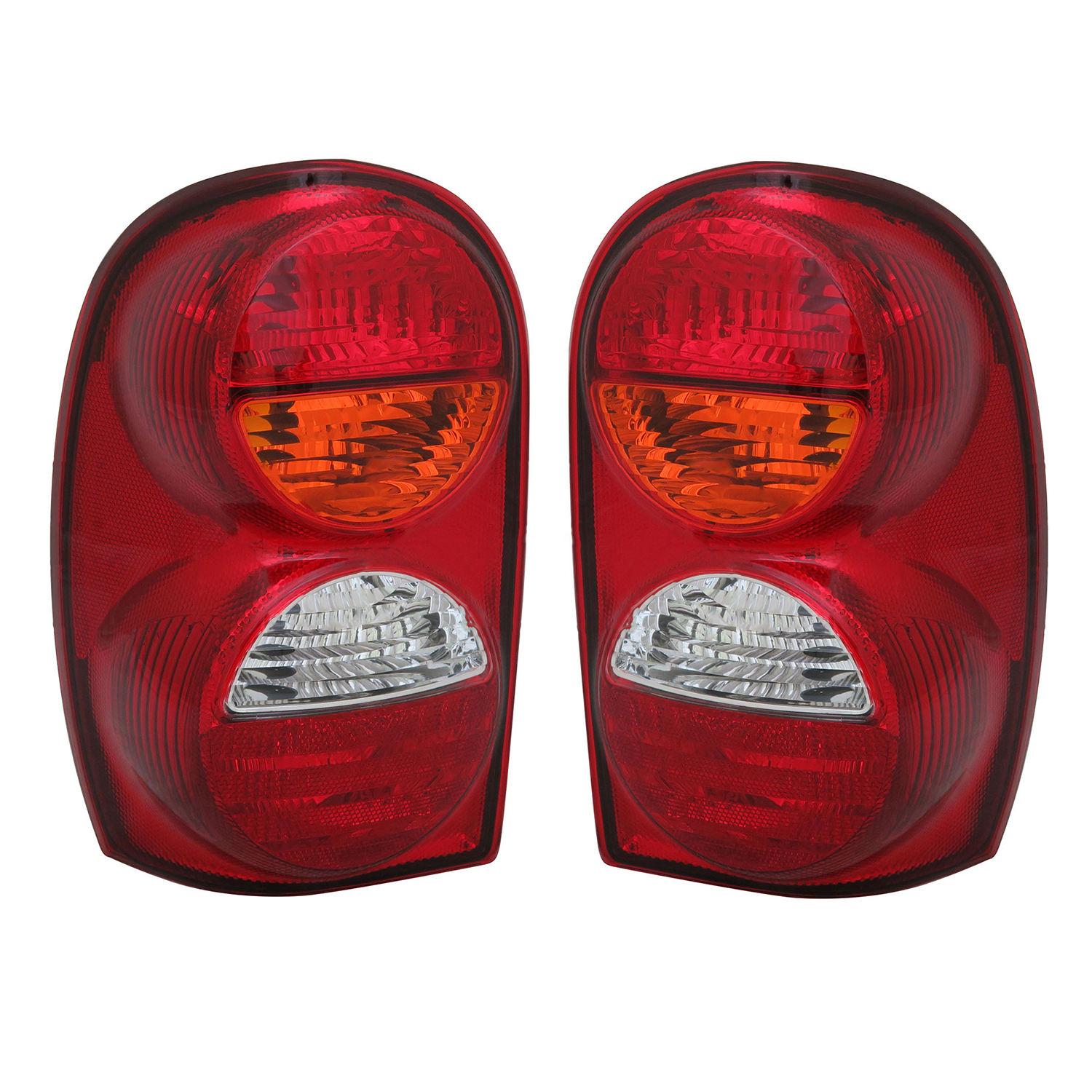 Rareelectrical NEW TAIL LIGHT PAIR COMPATIBLE WITH JEEP LIBERTY 2002 2003 2004 WITHOUT REAR FOG LAMP 55155829AH 55155828AH CH2801149 CH2800149