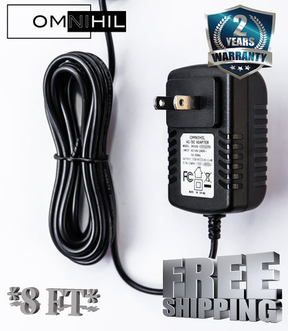 OMNIHIL (8 FT) AC/DC Adapter/Adaptor for Enertronix EXA0606UB Wall Charger