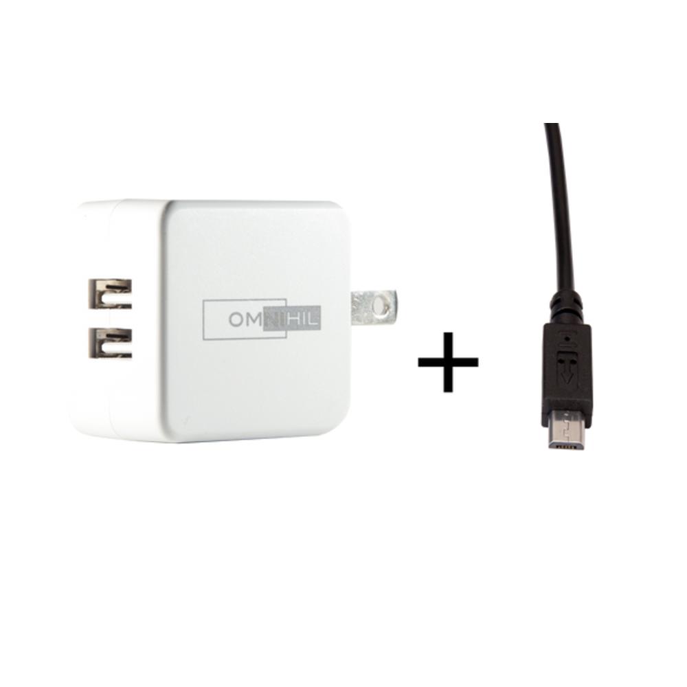 OMNIHIL Replacement 2-Port USB Charger+(30FT)MICRO-USB for Venstar Taco Bluetooth Speaker