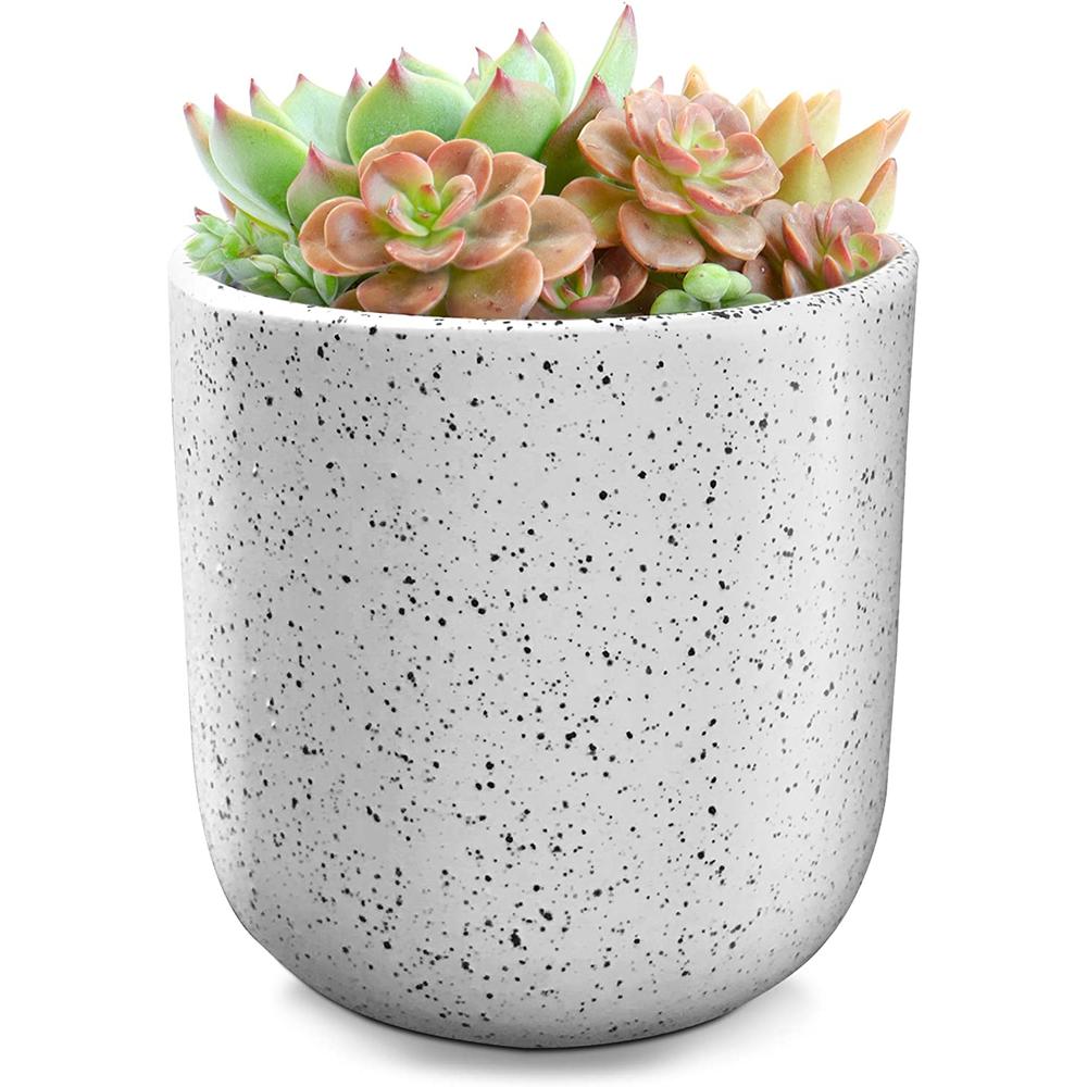 Altatac Flower Plant Pots Planter Ceramic For Succulents Plants, White, 4.75"H x 4.75"W