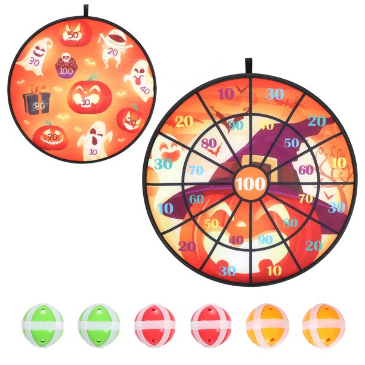 Altatac 6 Sticky Balls 13.7'' Safe Dart Board Kids Indoor Halloween Game Toy Gift Set