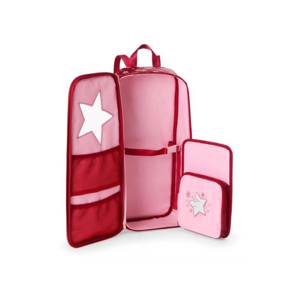 Altatac Doll Backpack for 18 inch Dolls Pink Star Glitery Bag Travel Carrier For Girls