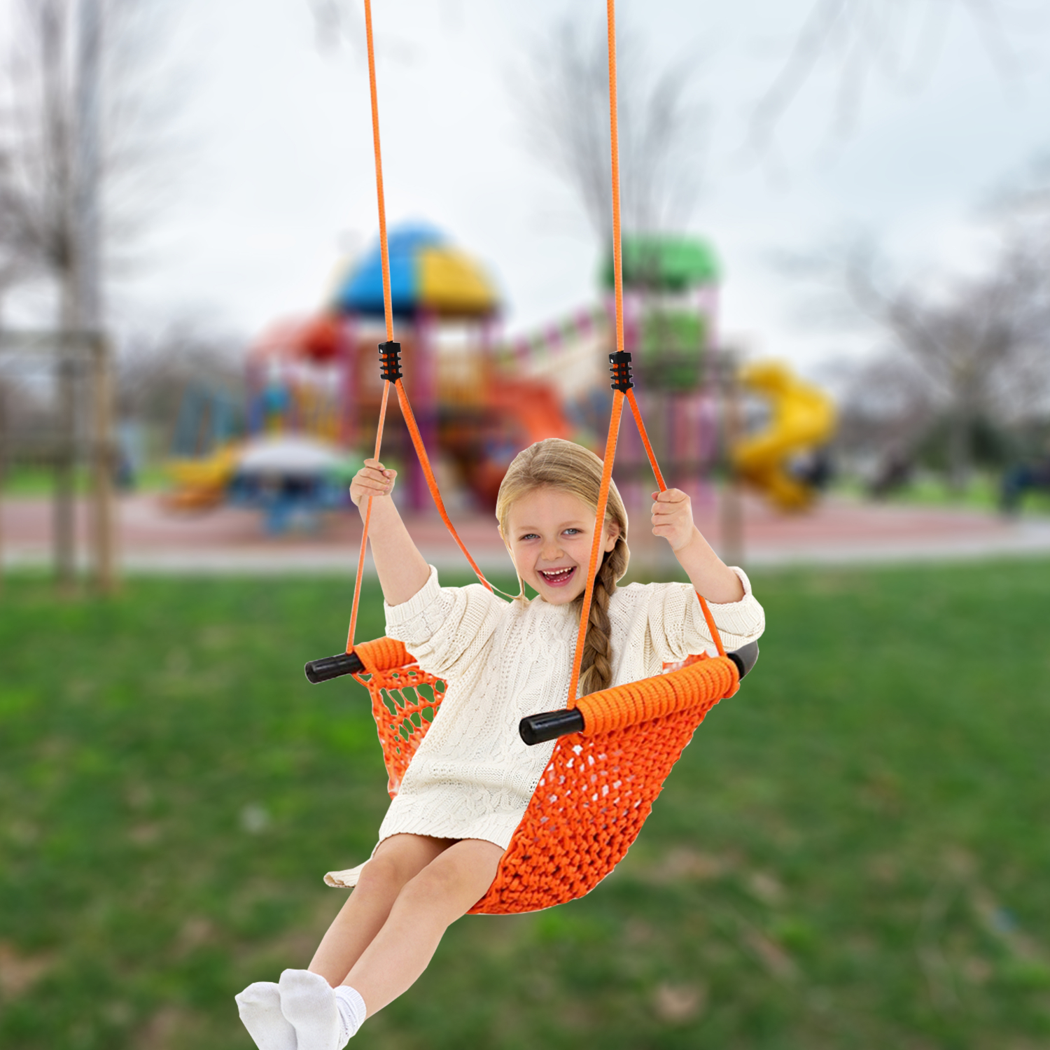 Altatac Child Kids Indoor Outdoor Adjustable Rope Playground Tree Swing Seat Set