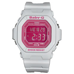 Casio Baby-G Womens Shock Resistant digital Watch - White/Pink - BG-5601-7DR