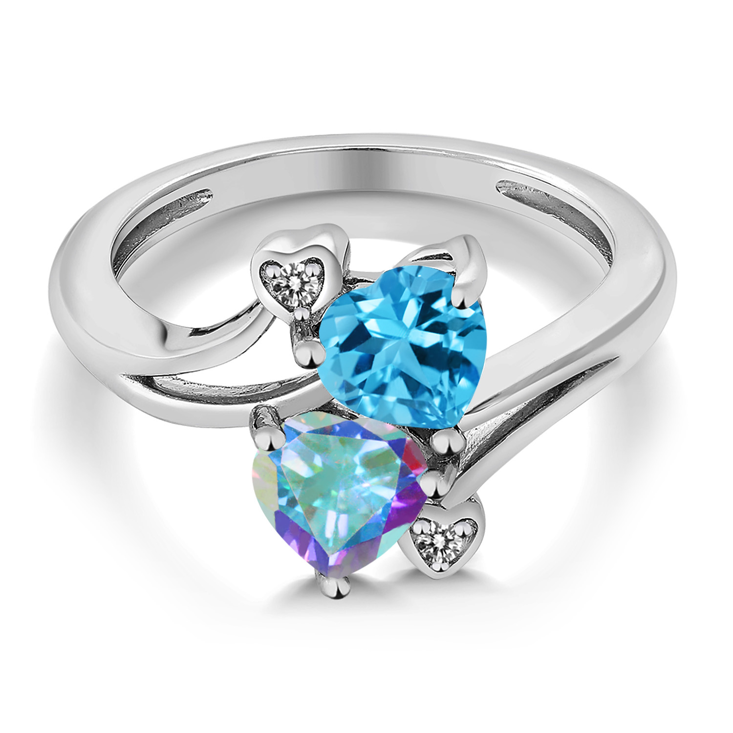 Gem Stone King 1 93 Ct Swiss Blue Topaz Mercury Mist Mystic Topaz 925 Sterling Silver Diamond Ring Gem Stone King 1 93 Ct Swiss Blue Topaz Mercury Mist Mystic Topaz 925 Sterling Silver Diamond Ring
