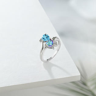 Gem Stone King 1 93 Ct Swiss Blue Topaz Mercury Mist Mystic Topaz 925 Sterling Silver Diamond Ring Gem Stone King 1 93 Ct Swiss Blue Topaz Mercury Mist Mystic Topaz 925 Sterling Silver Diamond Ring