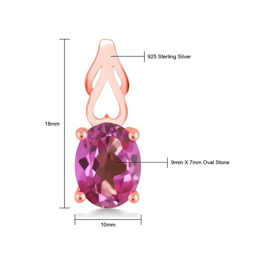 Gem Stone King 18K Rose Gold Plated Silver Pink Mystic Topaz Earrings For Women (3.60 Cttw, Gemstone Birthstone, Oval 9X7MM)