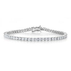 Gem Stone King 925 Sterling Silver White Created Moissanites Tennis Bracelet for Women (6.00 Cttw, Color G-H, Round 3MM, 7.25 inch)