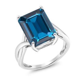 Gem Stone King 8 50 Ct Emerald Cut London Blue Topaz 10k White Gold Ring Gem Stone King 8 50 Ct Emerald Cut London Blue Topaz 10k White Gold Ring
