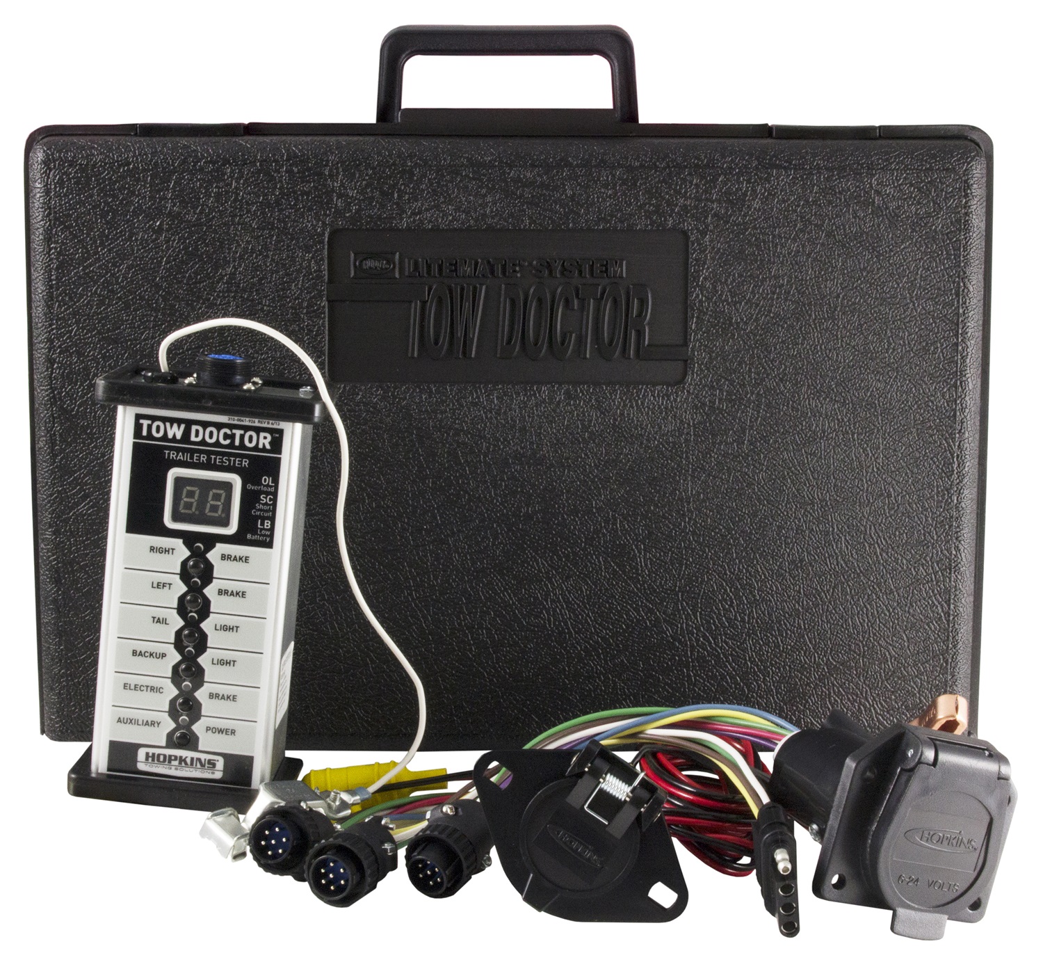 hopkins towing solution towing solution 50928 tow doctor trailer wire harness test unit tests all trailer functions one person tester incl adapters