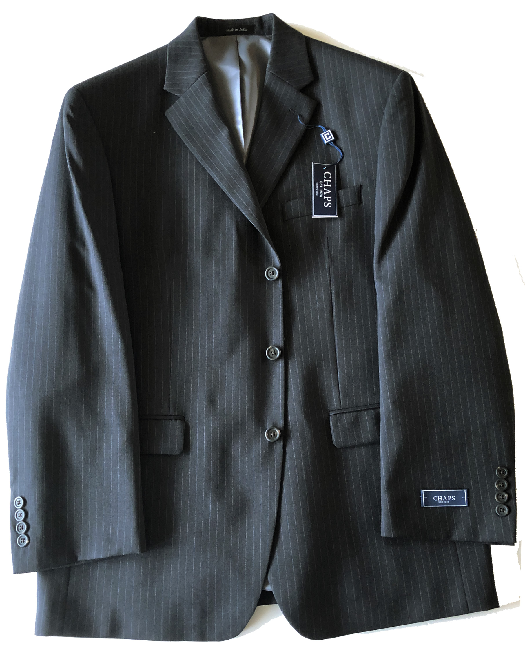 Chaps CHAPS Men's Charcoal Gray Pinstripe Wool Sport Coat Jacket Blazer