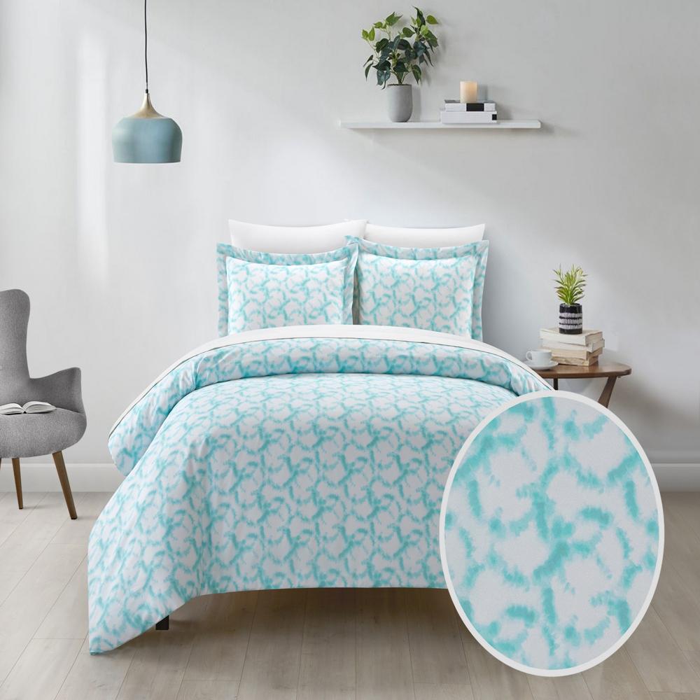 Chic Home Chrisley Duvet Cover Bedding - Pillow Sham - Twin 68x90", Aqua
