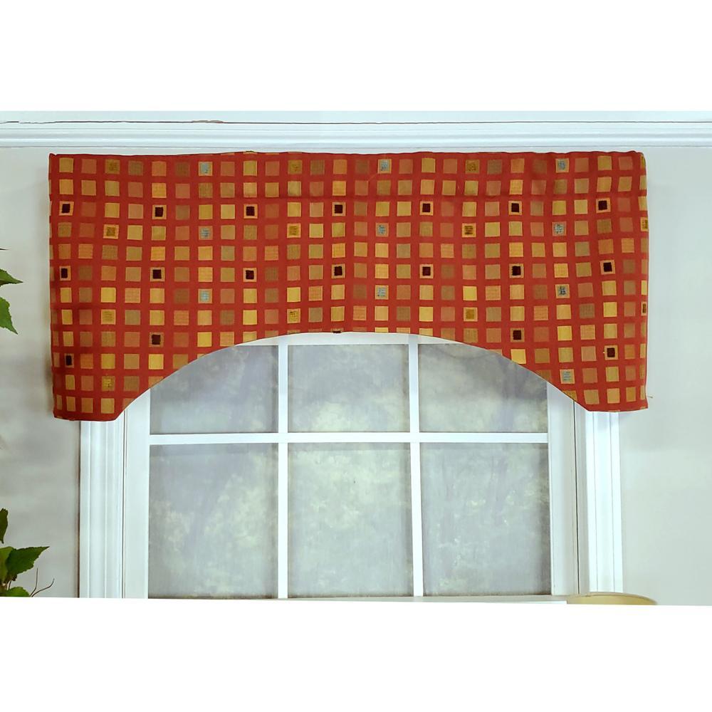 RLF Home Modern Design Classic Fair And Square Arch Style Window Valance  50" x 17" Multicolor