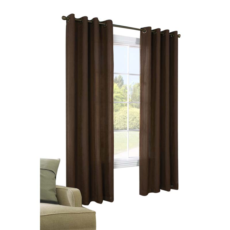 Thermavoile Rhapsody Lined Crushed Voile Grommet Top Panel Chocolate
