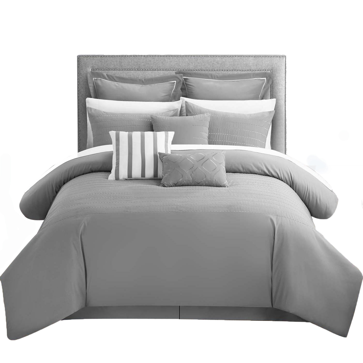 Chic Home Comforters Sears Chic Home Cranston Bon Striped 13 Piece Comforter Bed In A Bag Queen Grey