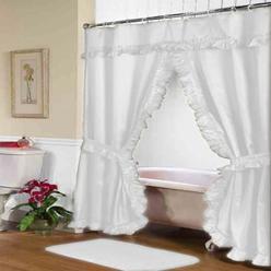 Double Swag Fabric Shower Curtain
