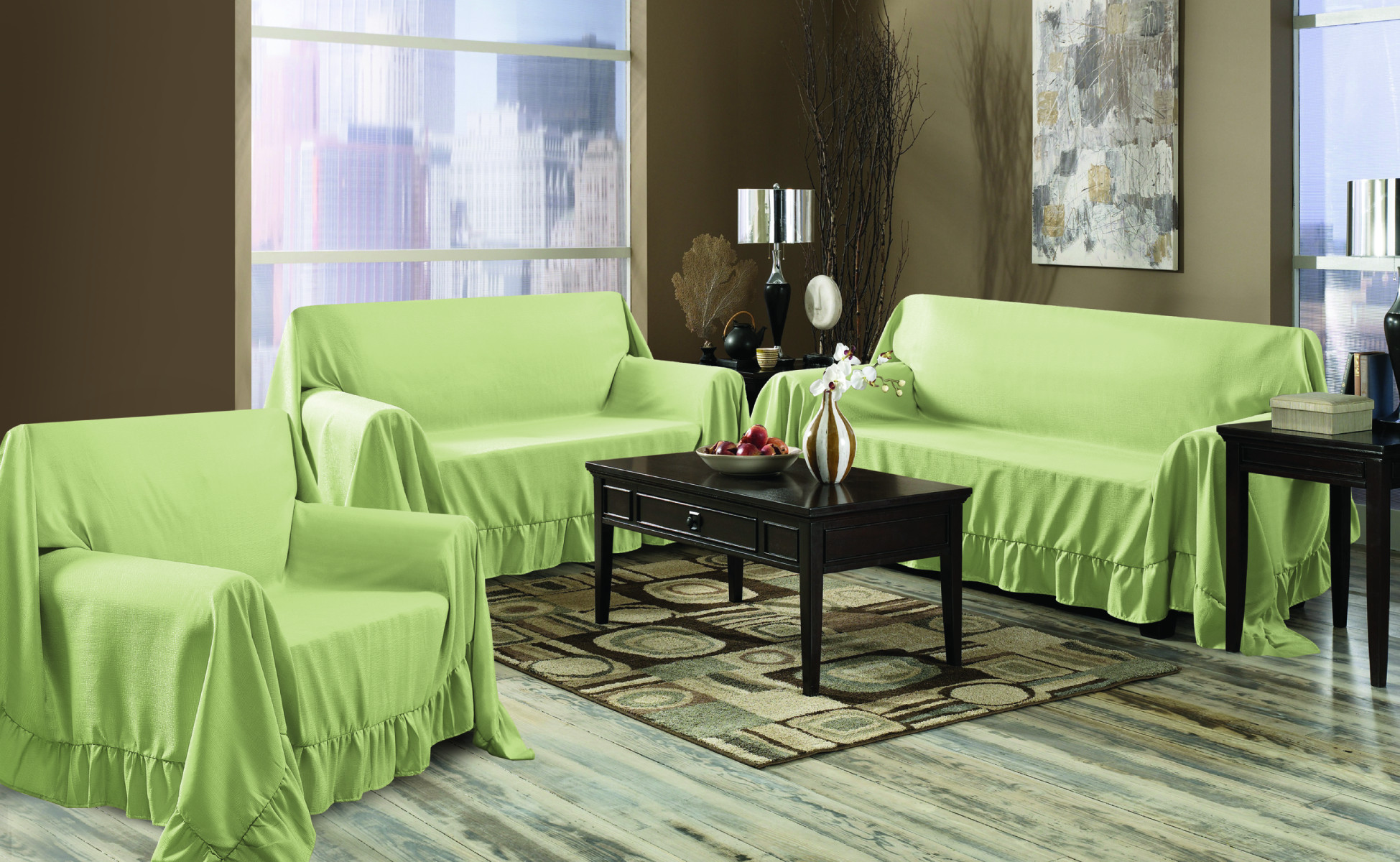 Sage Green Sofa Loveseat Kashi Home Venice 3 Piece Sofa Loveseat Chair Protector Throw Cover Set Sage