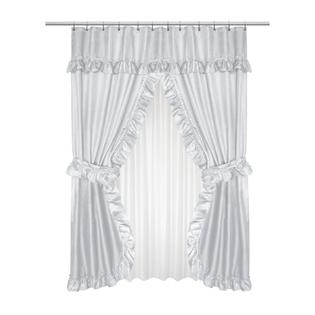 Carnation Home Lauren Diamond Piqued Double Swag Shower