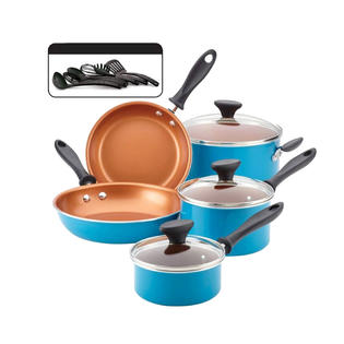 Farberware Pro 14pc Copper Ceramic Nonstick Cookware Set with Prestige Tools