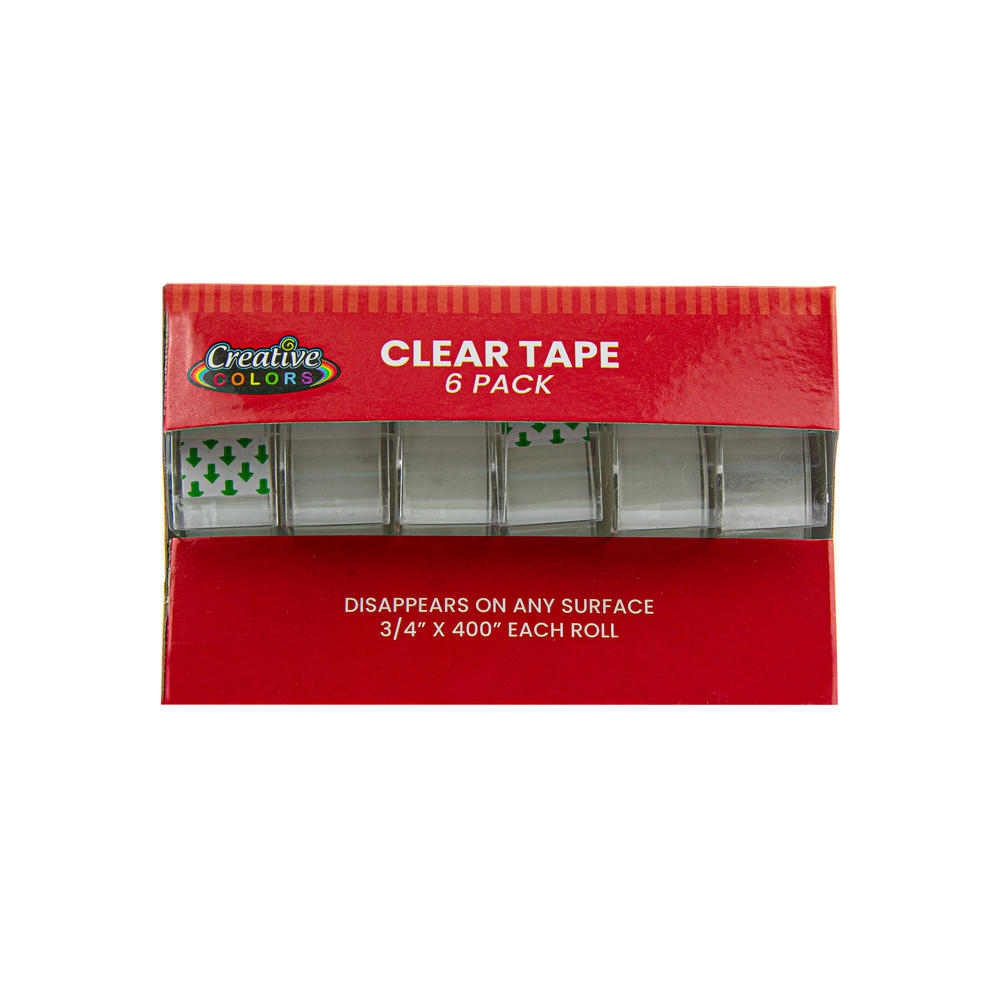 Creative Colors Clear Tape, 6 Pack