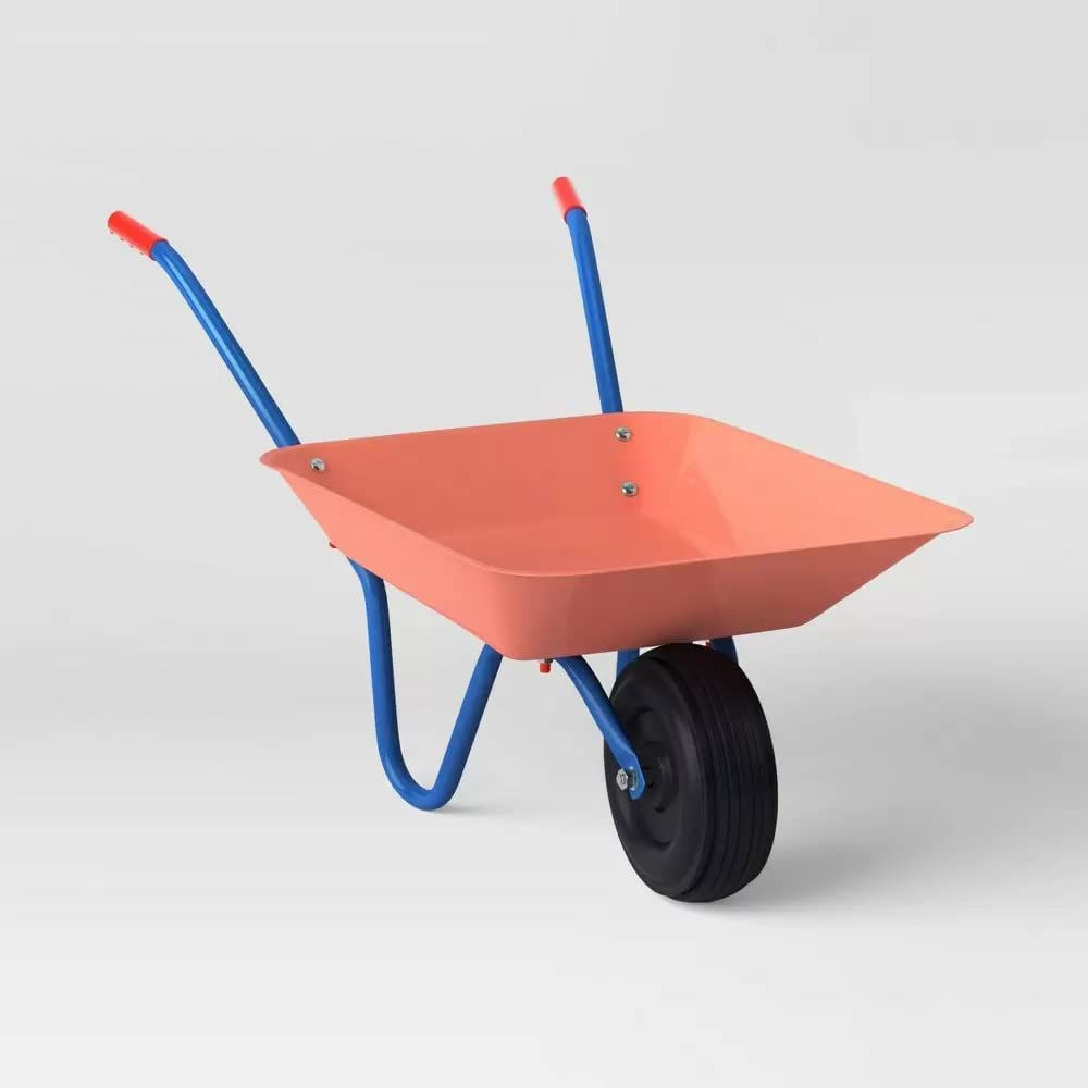 Sun Squad Kid's 1-Wheel Wheel Barrow - Pink Coral /Blue