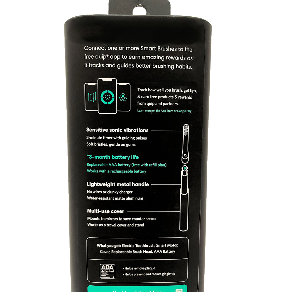 quip Metal Smart Electric Toothbrush Starter Kit - 2-Minute Timer, Bluetooth