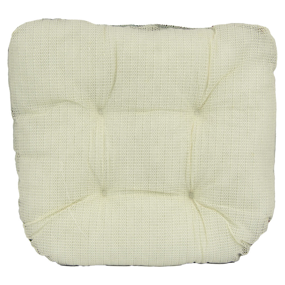 Generic Plush Floral Tapestry Anti-Slip Chair Cushions in Burgundy/Green/Cream, 4 Pack