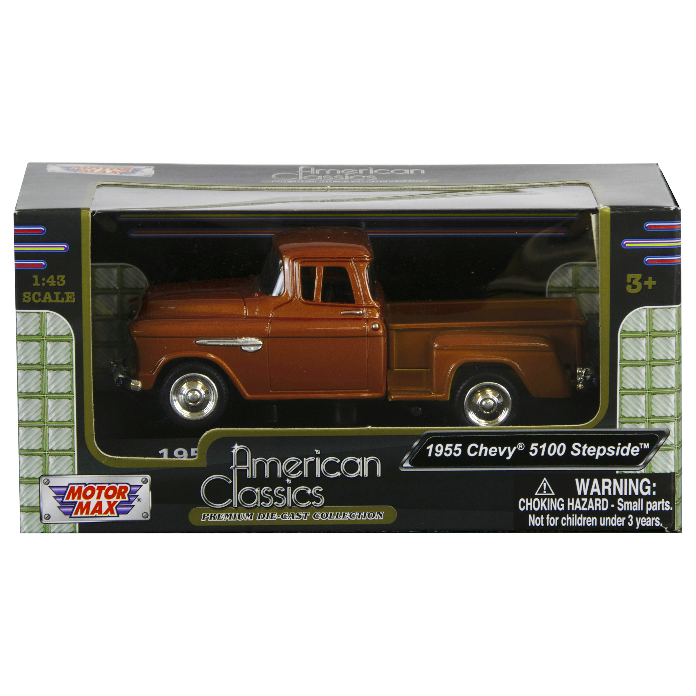 Motor Max American Classic 1955 Chevy 5100 Stepside Pick-Up Diecast Model 1:43