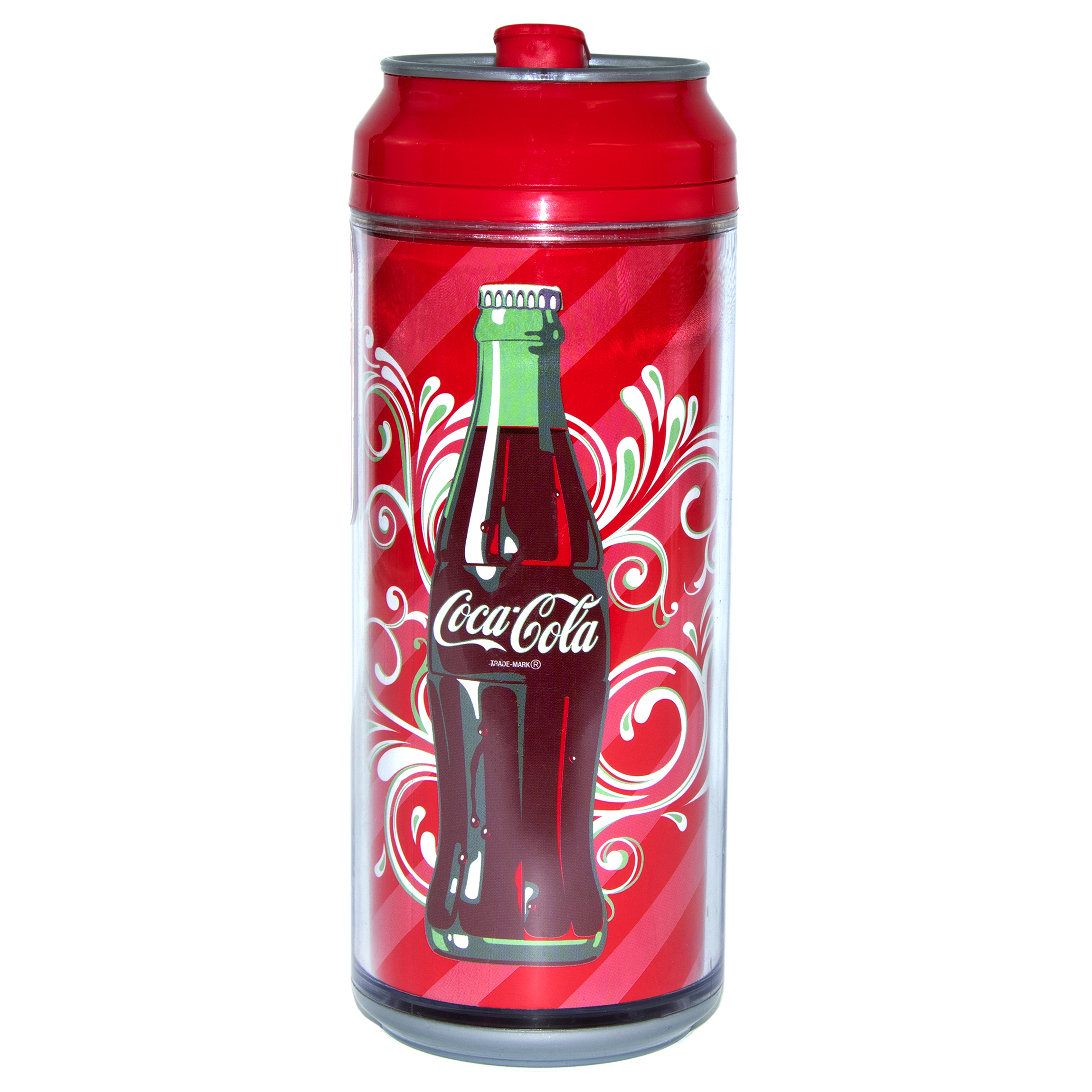Cool Gear Coca-Cola 16 oz Glass Bottle Design Double Insulated Can Tumbler Sipper in Red