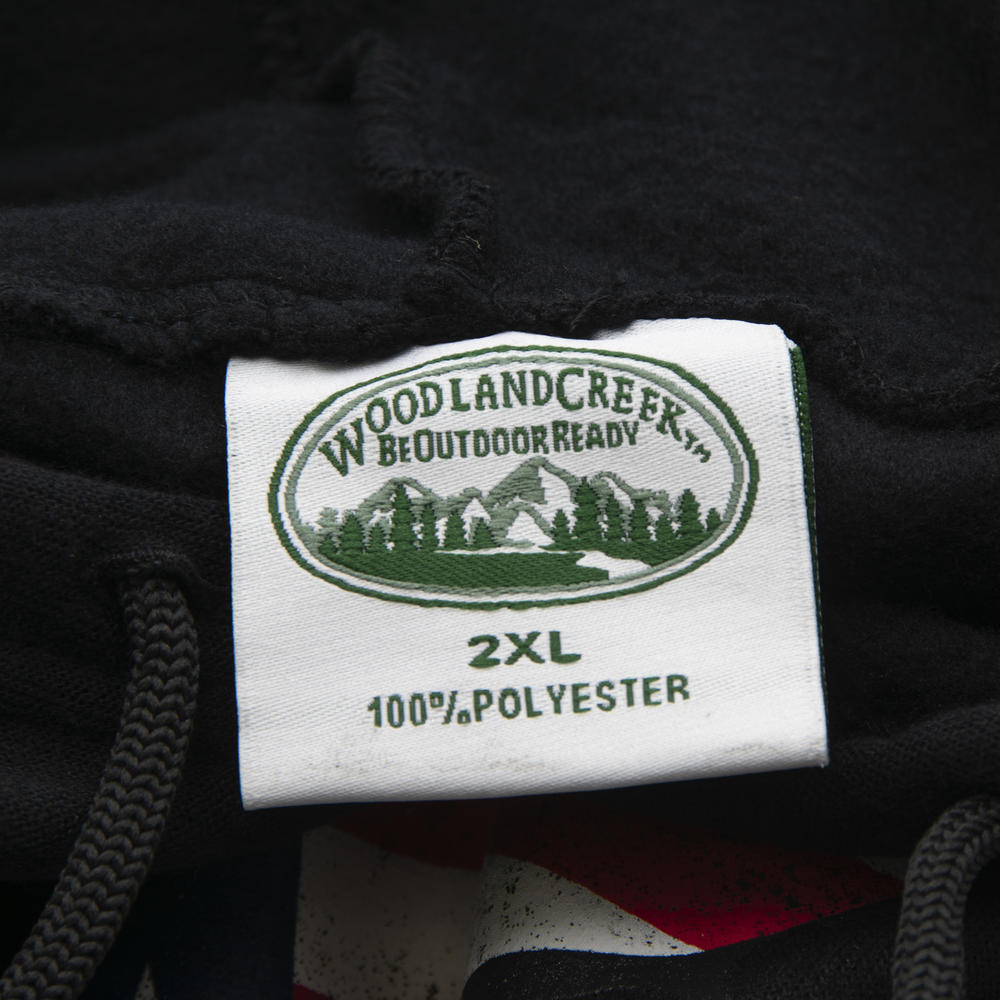 Woodland Creek Men's American Eagle Hooded Black Sweatshirt, XXL