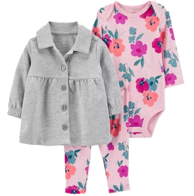Carter's Just One You Baby Girls' 3 PC Floral Top & Bottom Set - Size 18M
