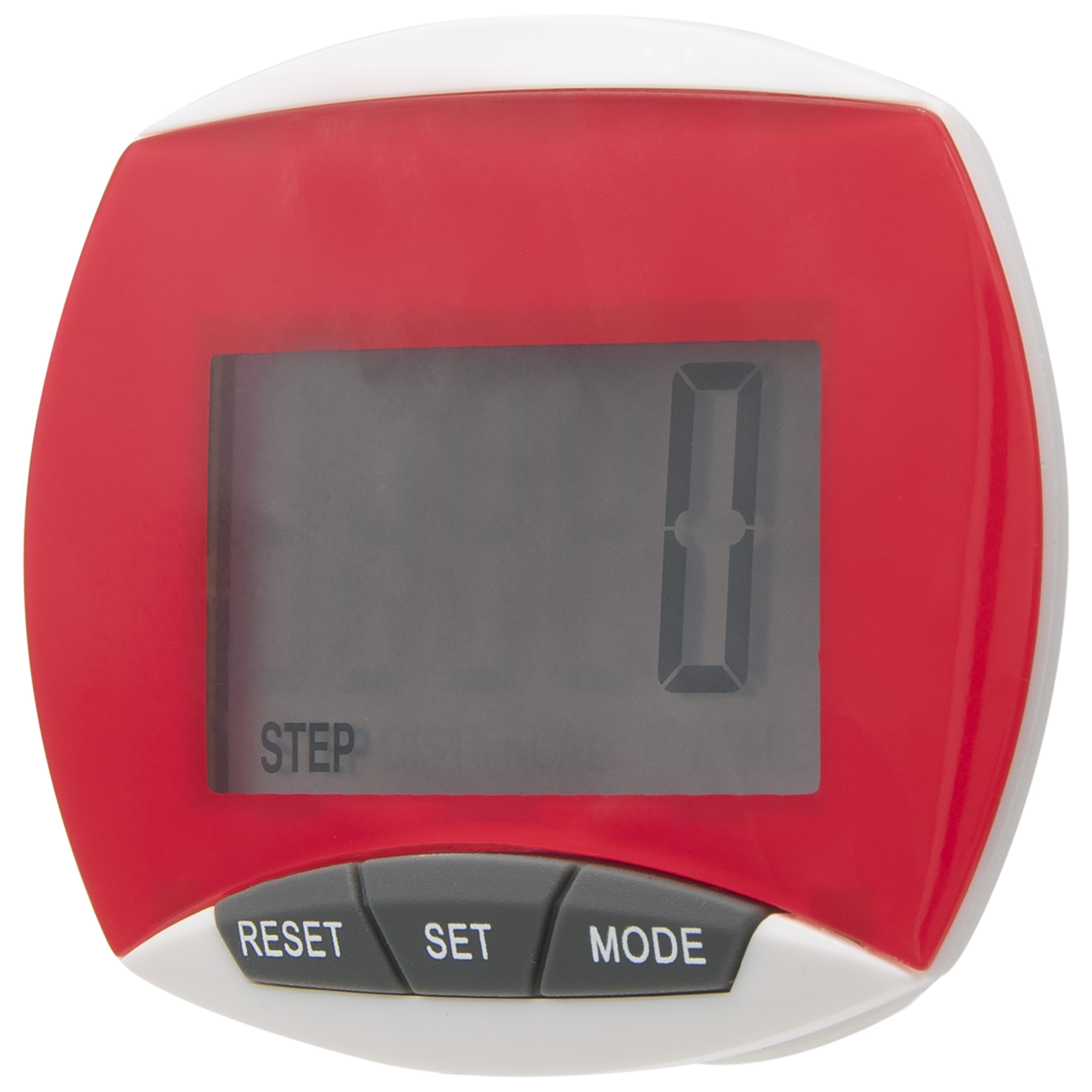 Generic Simple Step Counter Walking Exercise Pedometer with Clip in Red