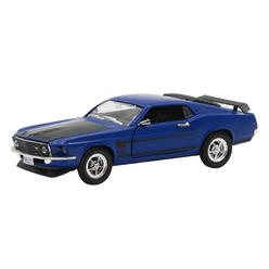 ARKO 1:32 Diecast 1969 Ford Mustang Boss 302 Fastback Hardtop in Blue and Black