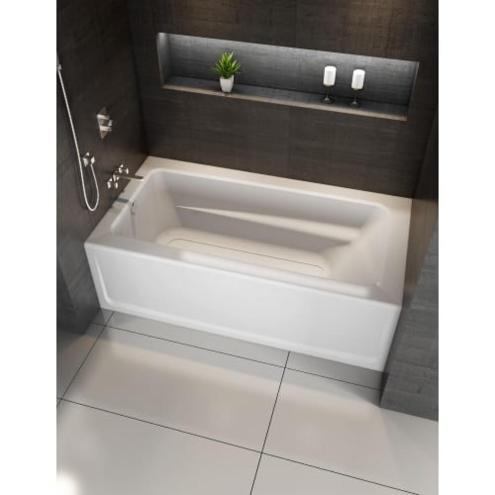 Jacuzzi Signature 60" Acrylic Soaking Bathtub for Alcove Installation with Left Drain, Oyster
