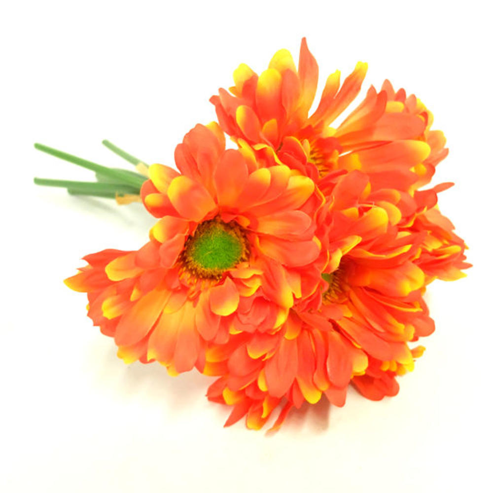 Generic Large Gerbera Daisy Bundle w/6 Blooms For Decorations, Bridal Showers - Orange