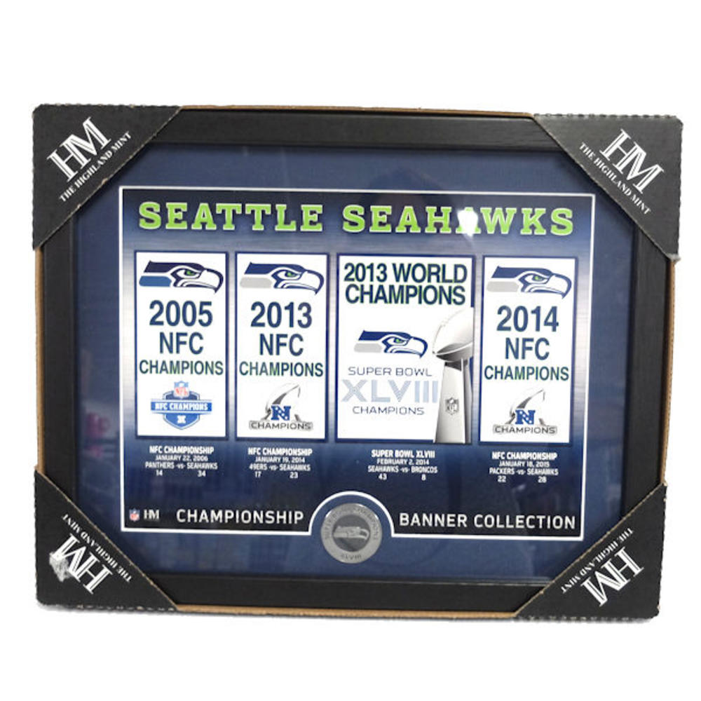 The Highland Mint NFL Seattle Seahwaks Highland Mint Super Bowl Champions Banner Collection