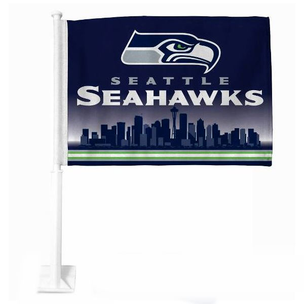 Rico NFL Seattle Seahawks Car Flag, Double Sided, UV Fade Resistant