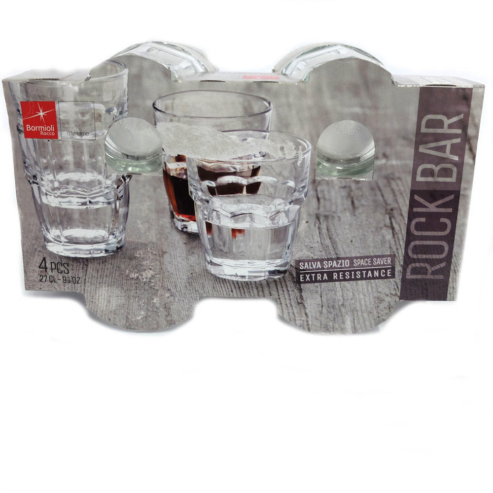 følsomhed Assimilate Næste Bormioli Rocco Rock Bar Glass Tumbler Set of 4 - 9-1/4 oz