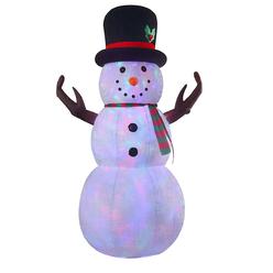 VIDAMORE 8 Foot Large Inflatable X-Mas Plush Snowman LED Lighted Inflatables Outdoor Holiday