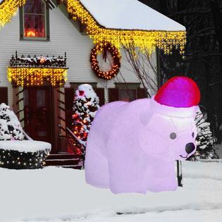 VIDAMORE 6.5ft Large Airblown Inflatable Polar Bear Décor Christmas Inflatable Outdoor Holiday Decoration Blow Up LED LIght Yard Giant